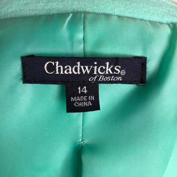Chadwicks of Boston Women's Teal Suit Dress Style 60443SEAGL Size 16 Balzer sz14 - Picture 10 of 12